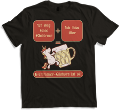 Produktbild von T-Shirt Bierhorn Lustiger Bier Spruch mit Einhorn Anti-Einhorn