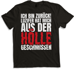 Aus Hölle geschmissen Luzifer Ironie Teufel Sarkasmus Satan
