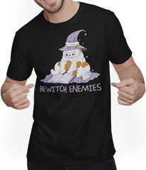 Produktbild von T-Shirt mit Mann Bewitch Enemies Funny Magic Cat Hexe Spruch Hexerei