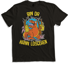 Produktbild von T-Shirt Bin da kann losgehen Dino Bier Partyspruch Tyrannosaurus