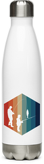 Produktbild von Edelstahlflasche Angeln | Hexagon Vintage & Retro | Vater mit Sohn