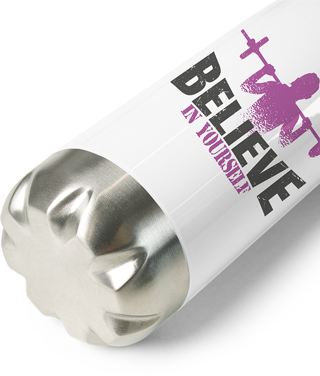 Produktbild vom Boden der Thermoflasche Believe in yourself Girl Squat Women Workout Gewichtheben