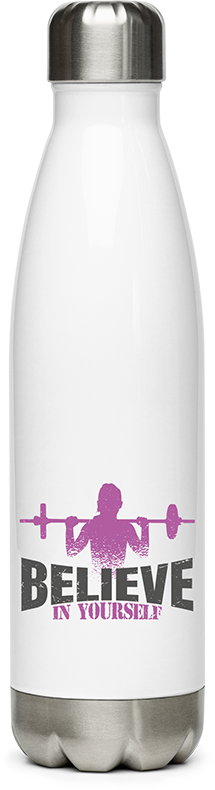 Produktbild von Edelstahlflasche Believe in yourself Girl Squat Women Workout Gewichtheben