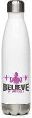 Produktbild von Edelstahlflasche Believe in yourself Girl Squat Women Workout Gewichtheben