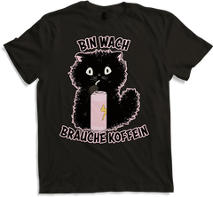 Produktbild von T-Shirt Bin wach brauche Koffein Süßes Kätzchen Energy Drink Katze