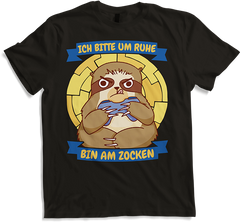 Produktbild von T-Shirt Bitte um Ruhe bin am zocken Gamer Sprüche Faultier Zocker