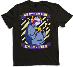 Produktbild von T-Shirt Bitte um Ruhe bin am zocken Gamer Sprüche Faultier Zocker