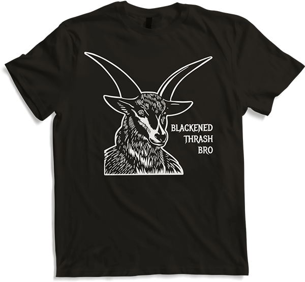 Produktbild von T-Shirt Blackened Thrash Bro Goat Baphomet Satanist schwarzes Metall