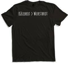 Produktbild von T-Shirt Brotzeitspruch Käsebrot über Wurstbrot Deutsche Kost Brot