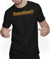 Produktbild von T-Shirt mit Mann Bundesfarben Dreifarb Flagge Vintage Patrioten Deutschland