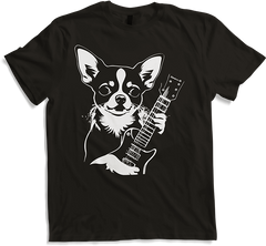 Produktbild von T-Shirt Chihuahua mit E-Gitarre Musiker Lustiger Gitarrist