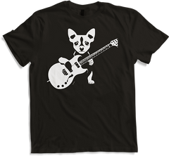 Produktbild von T-Shirt Chihuahua mit E-Gitarre Musiker Lustiger Gitarrist