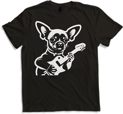 Produktbild von T-Shirt Chihuahua mit E-Gitarre Musiker Lustiger Gitarrist
