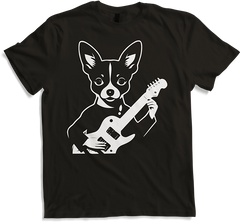 Produktbild von T-Shirt Chihuahua mit E-Gitarre Musiker Lustiger Gitarrist