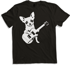 Produktbild von T-Shirt Chihuahua mit E-Gitarre Musiker Lustiger Gitarrist