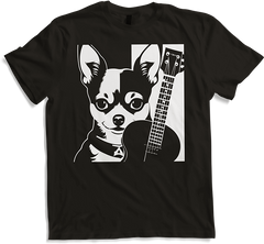 Produktbild von T-Shirt Chihuahua mit E-Gitarre Musiker Lustiger Gitarrist
