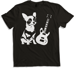 Produktbild von T-Shirt Chihuahua mit E-Gitarre Musiker Lustiger Gitarrist
