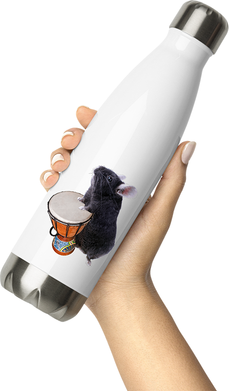 Produktbild von Thermosflasche von Hand gehalten Chinchilla trommelt Djembe Lustige Chinchillas Frauen