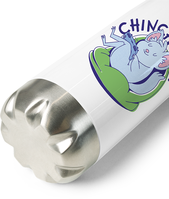 Produktbild vom Boden der Thermoflasche Chinchillin Chinchillas Funny Chinchilla Spruch Gaming Nerd