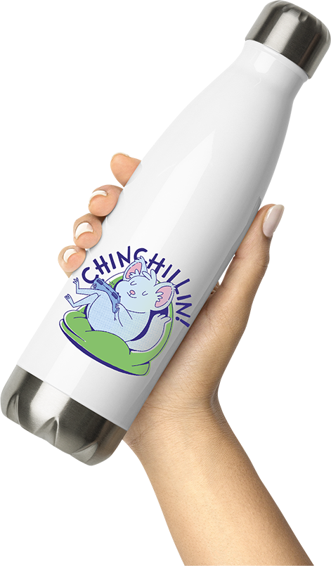 Produktbild von Thermosflasche von Hand gehalten Chinchillin Chinchillas Funny Chinchilla Spruch Gaming Nerd