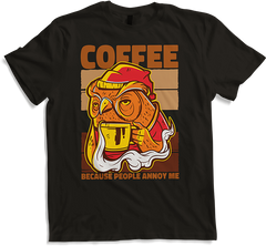 Produktbild von T-Shirt Coffee because people annoy me morning mürrische eule sprüche