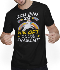 Produktbild von T-Shirt mit Mann Damen ich bin 29 Einhorn Lustiges 30. Geburtstag Frauen