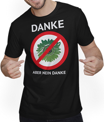 Produktbild von T-Shirt mit Mann Danke aber nein Danke grüne Sonnenblume Politiker Sprüche