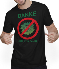 Produktbild von T-Shirt mit Mann Danke aber nein Danke grüne Sonnenblume Politiker Sprüche