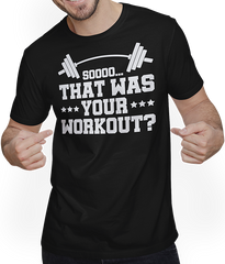 Produktbild von T-Shirt mit Mann Das warst du also Workout? Powerlifter Spruch Bodybuilder