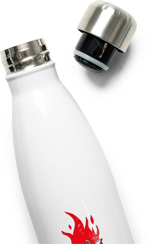 Produktbild vom Oberteil der Thermoflasche Death Metal Spruch Horror Katze Metalhead Heavy Metal