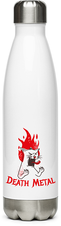 Produktbild von Edelstahlflasche Death Metal Spruch Horror Katze Metalhead Heavy Metal