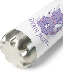 Produktbild vom Boden der Thermoflasche Death Metal Spruch Kaffee Katze Metalhead Heavy Metal