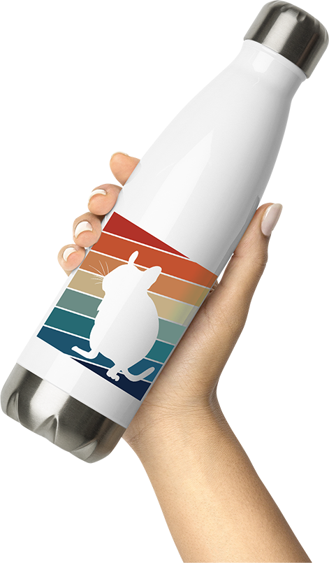 Produktbild von Thermosflasche von Hand gehalten Degu | Vintage & Retro | Achtziger Jahre Style Shirt | Nager