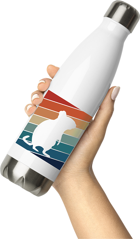 Produktbild von Thermosflasche von Hand gehalten Degu | Vintage & Retro | Achtziger Jahre Style Shirt | Nager