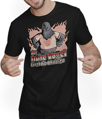 Produktbild von T-Shirt mit Mann Der frühe Vogel fängt die Ohrfeige Schnabel halten Kaffee