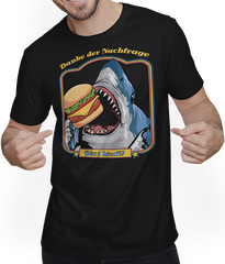 Produktbild von T-Shirt mit Mann Diät läuft Sarkastischer Lustiger Burger Spruch Hai Hunger