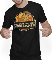 Produktbild von T-Shirt mit Mann Dich würd ich gern vernaschen T-Rex Freche Anmachsprüche