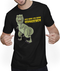 Produktbild von T-Shirt mit Mann Dich würd ich gern vernaschen T-Rex Freche Anmachsprüche