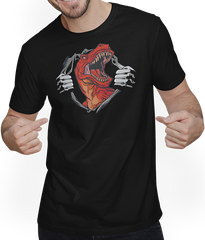 Produktbild von T-Shirt mit Mann Dinosaurier Tyrannosaurus Rex Roar Horror Breast T-Rex