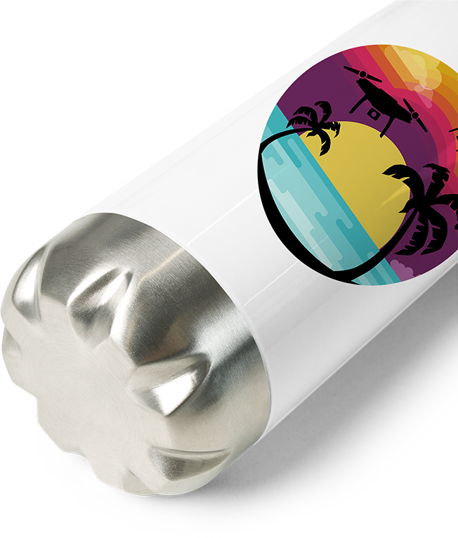 Produktbild vom Boden der Thermoflasche Drohnen Piloten T-Shirt | Quadrocopter Sonnenuntergang