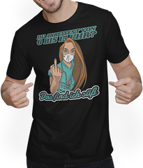 Produktbild von T-Shirt mit Mann Du arbeitest von 6 bis 15 Uhr Find ich süß Krankenschwester