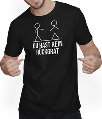 Produktbild von T-Shirt mit Mann Du hast kein Rückgrat | Lustiger sarkastischer Spruch | Witz