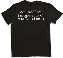 Produktbild von T-Shirt Du sollst Hopfen und Malz ehren freche Bibel Sprüche Bier