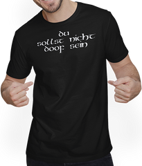 Produktbild von T-Shirt mit Mann Du sollst nicht doof sein sarkastische freche Bibel Sprüche