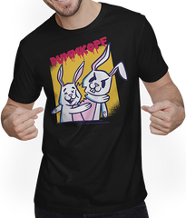 Produktbild von T-Shirt mit Mann Dummkopf Hase Ohrfeige Frecher Spruch Backpfeife Sprüche