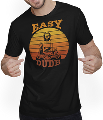 Produktbild von T-Shirt mit Mann Easy Dude: Schöner Buddha, Vintage & Retro T-Shirt