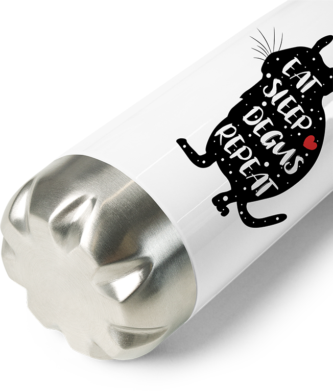 Produktbild vom Boden der Thermoflasche Eat Sleep Degus Repeat Funny Degu Spruch Octodon Degu