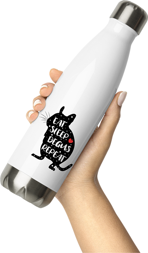 Produktbild von Thermosflasche von Hand gehalten Eat Sleep Degus Repeat Funny Degu Spruch Octodon Degu