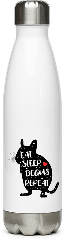 Produktbild von Edelstahlflasche Eat Sleep Degus Repeat Funny Degu Spruch Octodon Degu