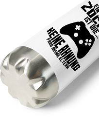 Produktbild vom Boden der Thermoflasche Ein Tag ohne Zocken ist wie frag Eltern Gamer Nerd Zocker